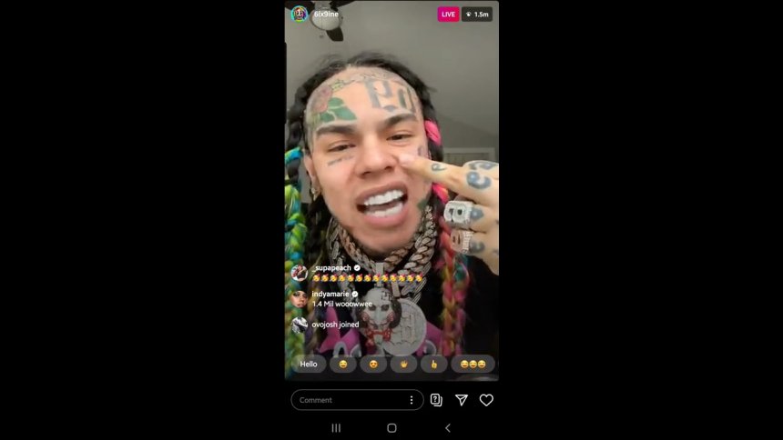 Record : Le rappeur 6ix9ine rassemble 2 millions de personnes avec un Live Instagram