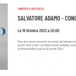 Le chanteur Salvatore Adamo annule son concert au Grand Rex pour des raisons médicales
