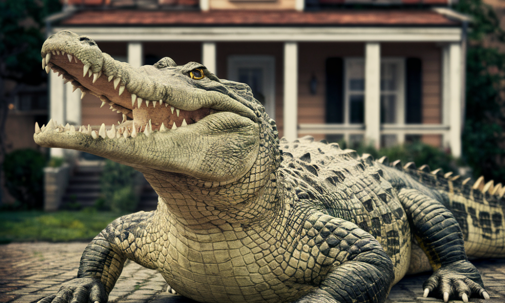 PHOTOS - En Floride, un crocodile recherche la fraîcheur dans une maison, surprenant les habitants