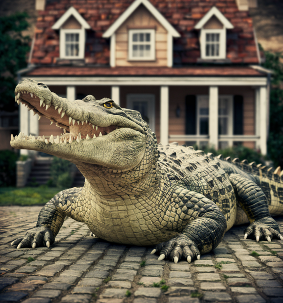 PHOTOS - En Floride, un crocodile recherche la fraîcheur dans une maison, surprenant les habitants