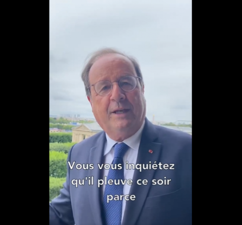 VIDÉO - JO 20224 : François Hollande ironise sur le mauvais temps lors de la cérémonie d'ouverture