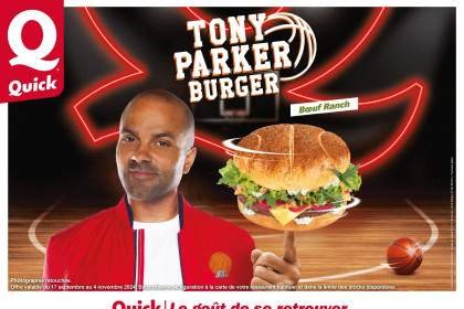 Quick : lancement du Tony Parker Burger Bœuf Ranch, voici le prix de cette nouveauté