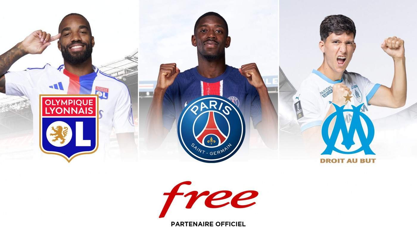 Free s'associe à trois clubs emblématiques de la Ligue 1 et enrichit son offre Free FOOT
