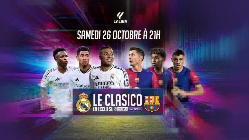 Le Clasico Real Madrid – Barça samedi 26 octobre à 21h00 sur beIN SPORTS