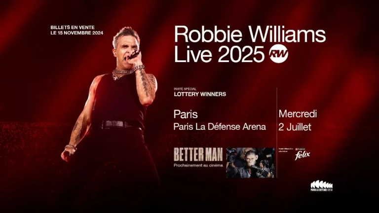 Robbie Williams en concert à Paris La Défense Arena le 2 juillet 2025