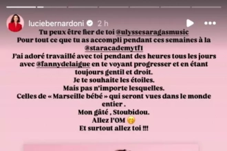 Ulysse éliminé de la Star Academy : l&rsquo;émouvant message de Lucie Bernardoni