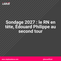 Sondage 2027 : le rn en tête, édouard philippe au second tour Sondage 2027 : le RN en tête, Édouard Philippe au second tour