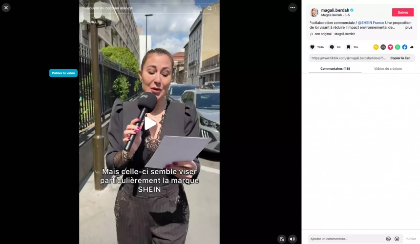 Shein et la collaboration commerciale avec Magali Berdah face à la future loi anti-fast fashion ne passe pas, Hugo Clément monte au créneau