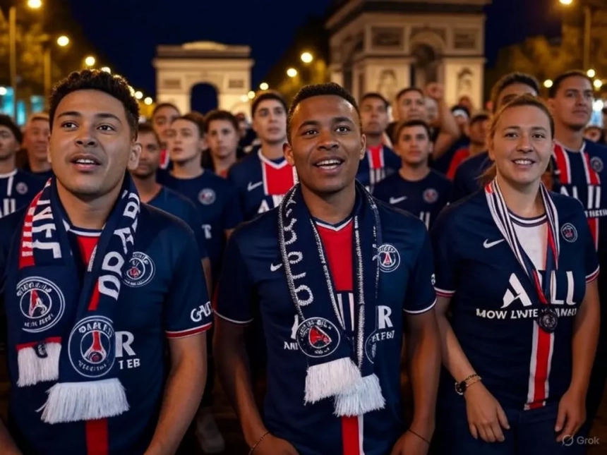 Psg-arsenal : la ferveur des supporters du psg en liesse sur les champs-élysées après la qualification en finale de la ligue des champions PSG-Arsenal : la ferveur des supporters du PSG en liesse sur les Champs-Élysées après la qualification en finale de la Ligue des champions