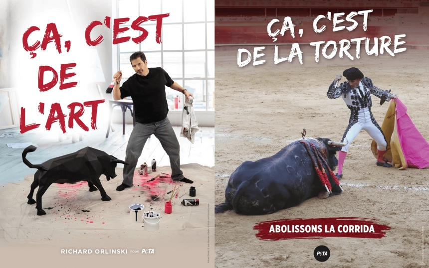Richard Orlinski lance une campagne anti-corrida mobile à Nîmes avec PETA