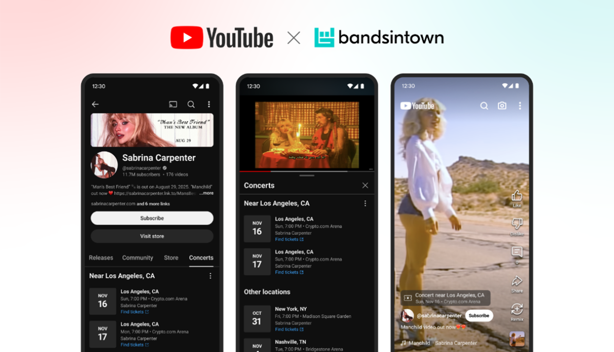 Youtube s'associe à bandsintown pour révolutionner la découverte de concerts YouTube s’associe à Bandsintown pour révolutionner la découverte de concerts