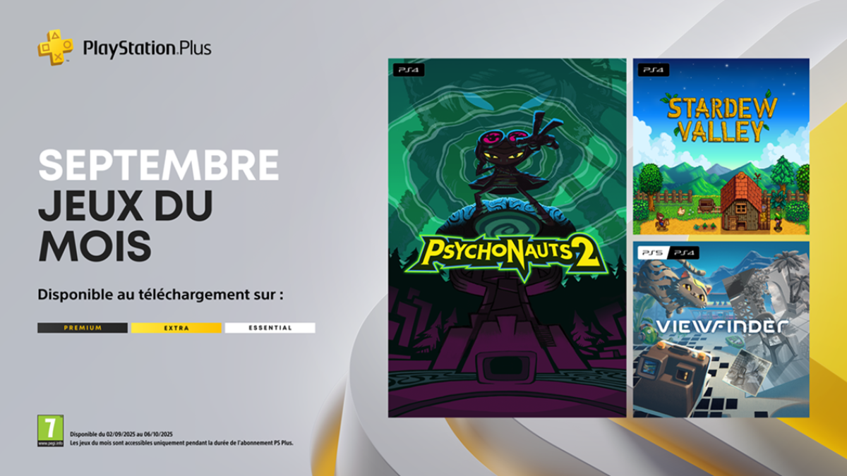 Playstation plus : psychonauts 2, stardew valley et viewfinder gratuits dès le 2 septembre 2025 PlayStation Plus : Psychonauts 2, Stardew Valley et Viewfinder gratuits dès le 2 septembre 2025