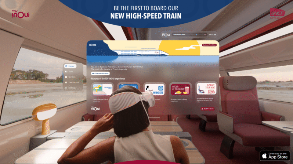 SNCF propose une visite virtuelle du futur TGV INOUI sur Apple Vision Pro