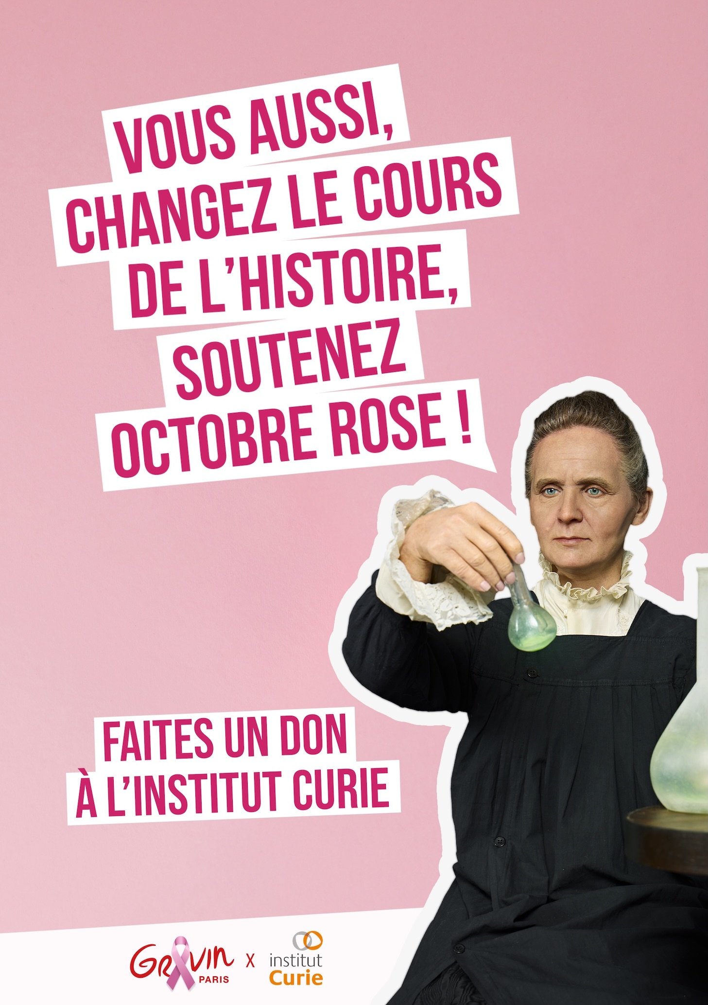 Marie Curie fait son entrée au musée Grévin pour soutenir Octobre Rose