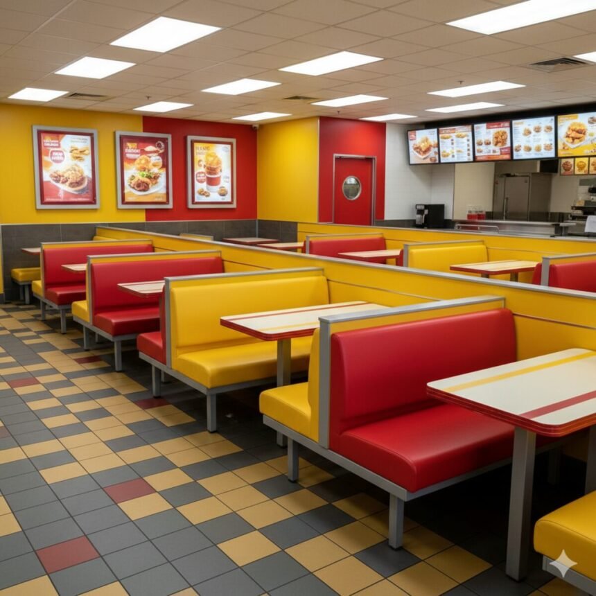 Pourquoi les sièges des fast-foods sont presque toujours rouges et jaunes? Pourquoi les sièges des fast-foods sont presque toujours rouges et jaunes ?