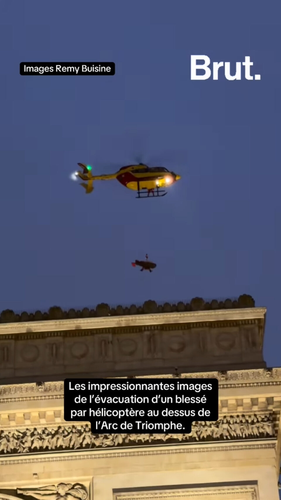 VIDÉO Paris : un homme de 75 ans héliporté depuis le toit de l’Arc de Triomphe