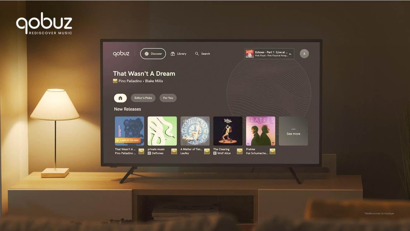 La musique en haute-fidélité s’invite sur votre téléviseur, Qobuz déploie enfin son application pour Android TV