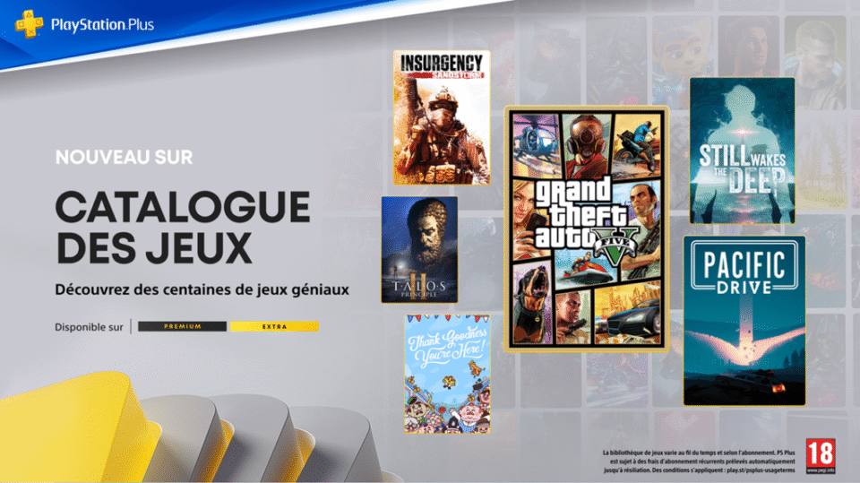 PlayStation Plus dévoile ses jeux de novembre avec le retour de Grand Theft Auto V