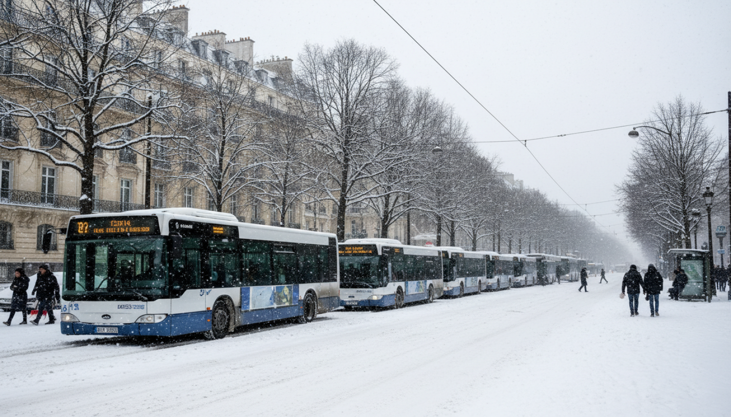 Neige en Île-de-France : trafic des bus totalement paralysé ce mercredi