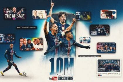 Le Paris Saint-Germain franchit les 10 millions d'abonnés sur YouTube et consolide son influence numérique