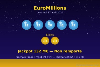 EuroMillions du 17 avril : les numéros gagnants