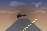 Mirage 2000D atterrit à Deauville après collision avec un oiseau