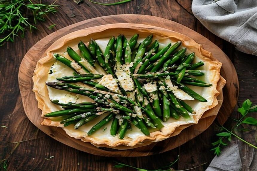La tarte fine aux asperges et chèvre qui sublime le printemps