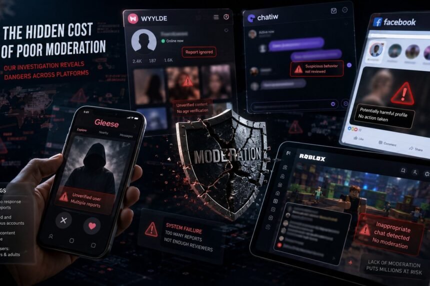 Wyylde, roblox, facebook : le baromètre qui alerte sur le chaos de la modération en ligne Baromètre Moderering : manque de modération sur Wyylde, Gleese, Chatiw, Facebook et Roblox