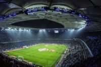 Premier League : stade de football nuit - Everton vs Manchester City