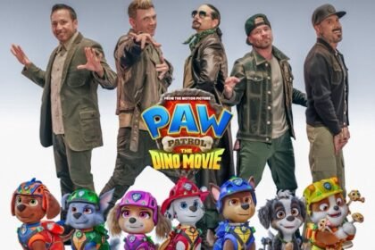 Les backstreet boys signent "bottle up" pour la pat' patrouille – le film : mission dino Les Backstreet Boys posent avec les personnages de La Pat' Patrouille pour le single Bottle Up