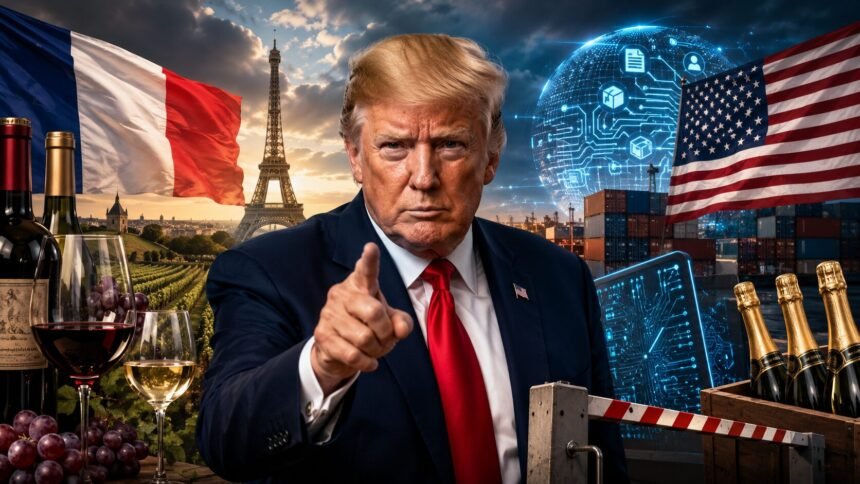 trump menace vin français