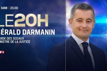 Gérald Darmanin invité du JT de 20H de TF1 avec Anne-Claire Coudray