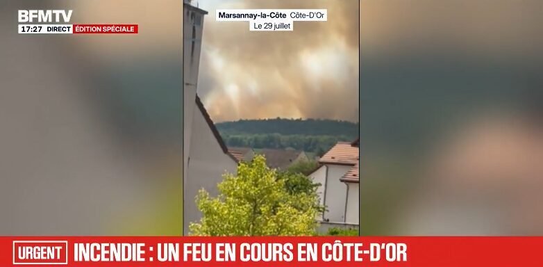 Incendie en Côte-d’Or : 101 pompiers mobilisés
