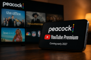 Peacock rejoint YouTube Premium aux États-Unis en 2027