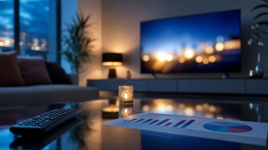 Audiences tv du samedi 11 juillet 2026 : france 3 domine avec « la vengeance sans visage » Salon avec télévision et graphique d’audience pour les audiences TV du 11 juillet 2026