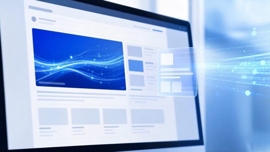 Interface publicitaire numérique illustrant la transparence de l’IA