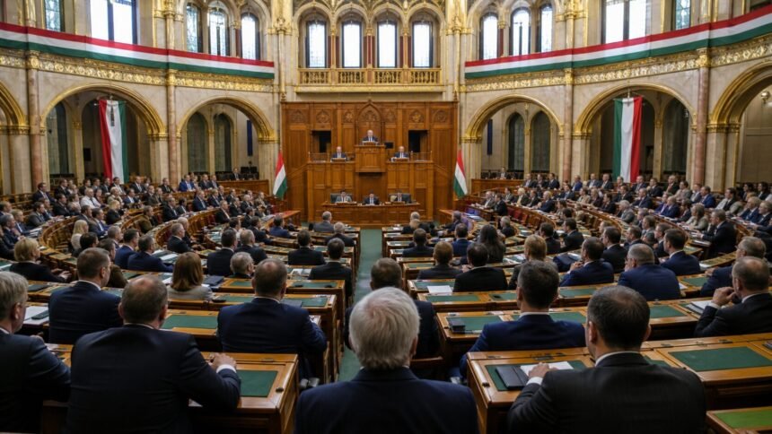 Hongrie : le parlement vote une réforme visant le président tamás sulyok Vue d’une séance parlementaire en Hongrie illustrant une réforme constitutionnelle