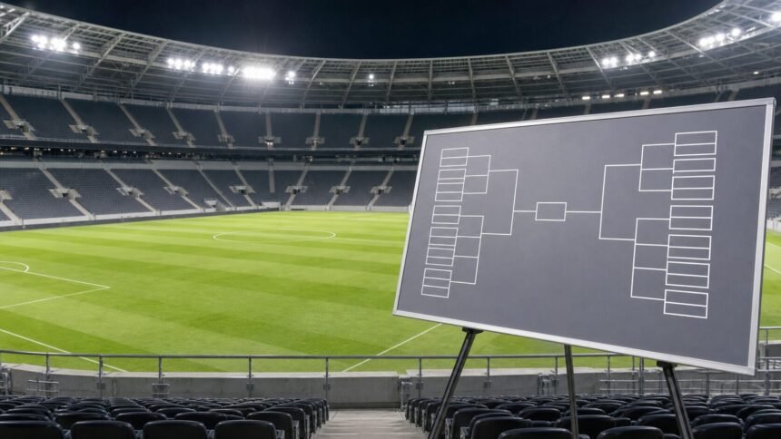Mondial 2030 : ce que changerait vraiment un tournoi à 64 équipes Stade de football et tableau de tournoi illustrant un format élargi