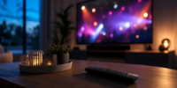 Programme tv ce soir, lundi 13 juillet : camping paradis, concert et 28 minutes Télévision et télécommande dans un salon en soirée