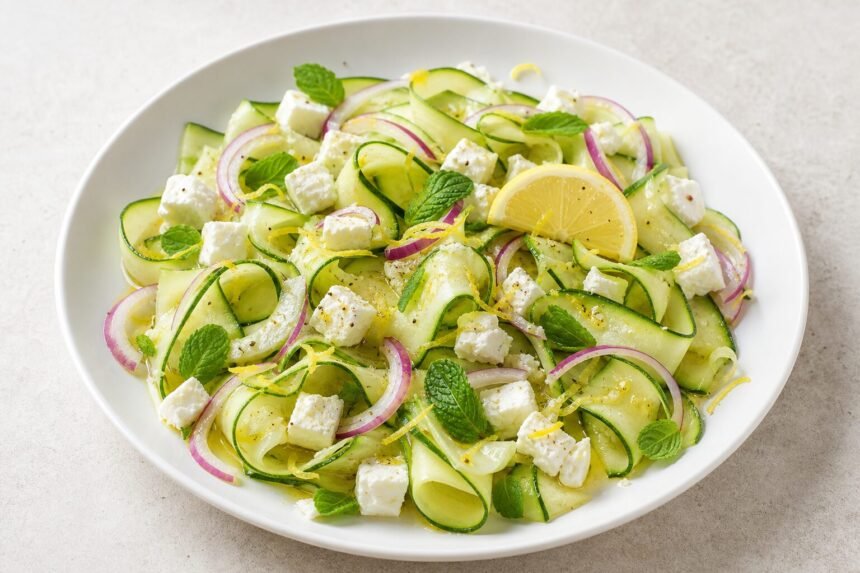 Salade de courgettes crues, feta et menthe : la recette fraîche prête en 15 minutes salade courgettes crues feta
