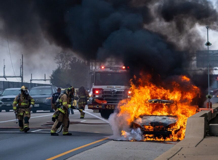 Ardèche : une casse automobile en flammes, 50 voitures brûlées et 70 pompiers mobilisés incendie Ardèche casse automobile