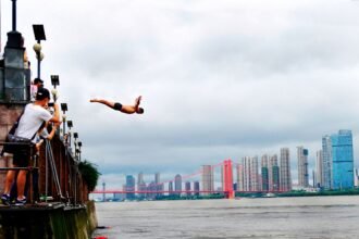 Plongeon de haut-vol dans la Seine lors des Championnats d Europe de natation 2026 à Paris