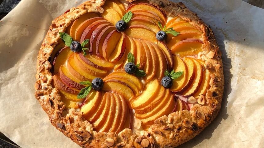 Cette galette rustique aux pêches et aux amandes se prépare en 42 minutes Cette galette rustique aux pêches et aux amandes se prépare en 42 minutes
