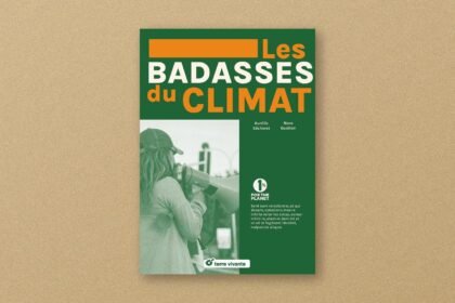 Couverture du livre Les badasses du climat de Nora Guelton et Aurélie Sécheret, sur fond kraft