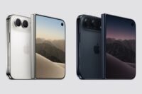 iPhone Duo, le premier iPhone pliant d Apple, en blanc et bleu nuit