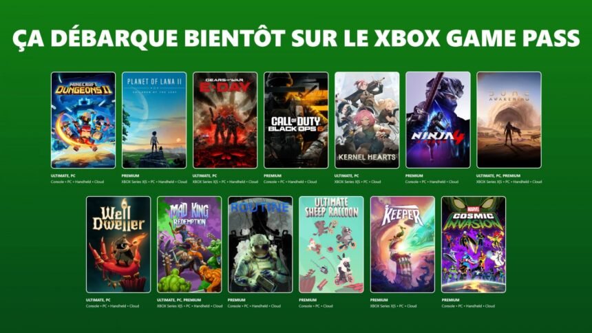 Xbox Game Pass : 14 jeux arrivent avec Minecraft Dungeons II et Gears E-Day