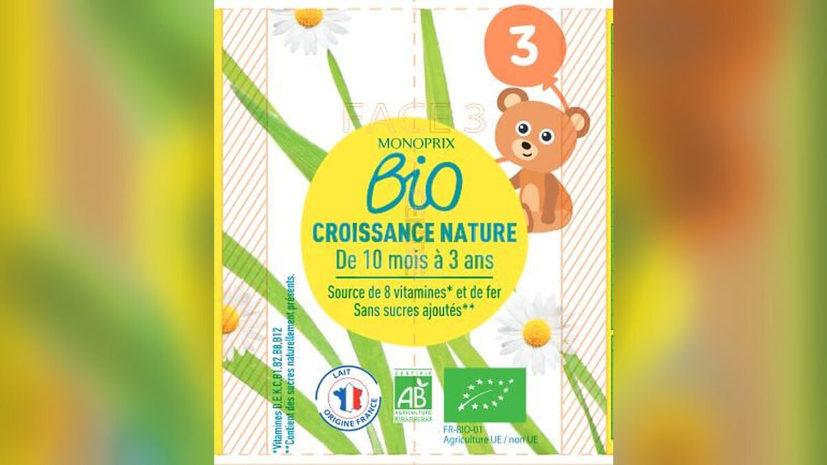Rappel conso : Croissance nature bio Monoprix Bio, goût et odeur inhabituels
