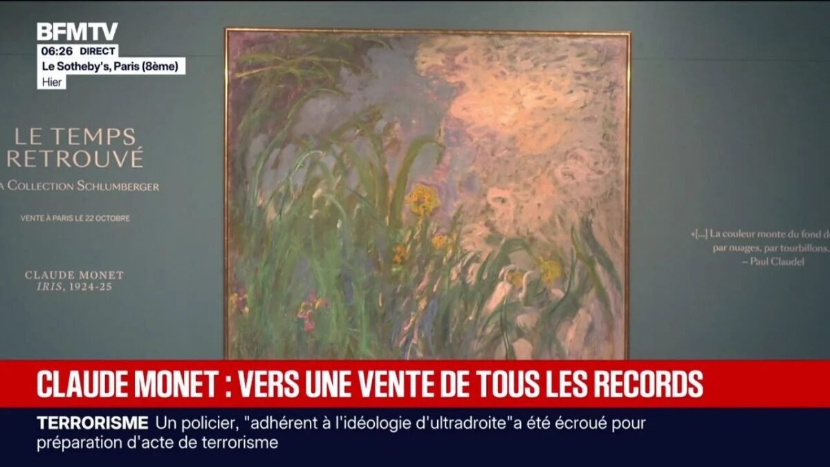 Monet : « Iris » adjugé 50 millions d'euros à Paris, record absolu pour une vente en France