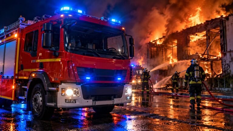 Mairie de limoges toujours en feu : le campanile s'est effondré Image d’illustration générée par IA