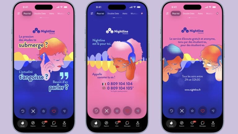 Tinder nightline : des swipe cards pour orienter les 18-25 ans vers l'écoute Tinder Nightline : des Swipe Cards pour orienter les 18-25 ans vers l'écoute
